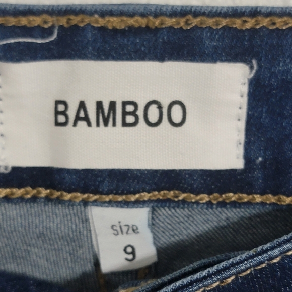 Bamboo Embroidered Flare Boho Jeans 9 Blue Stretch Juniors - Picture 3 of 7